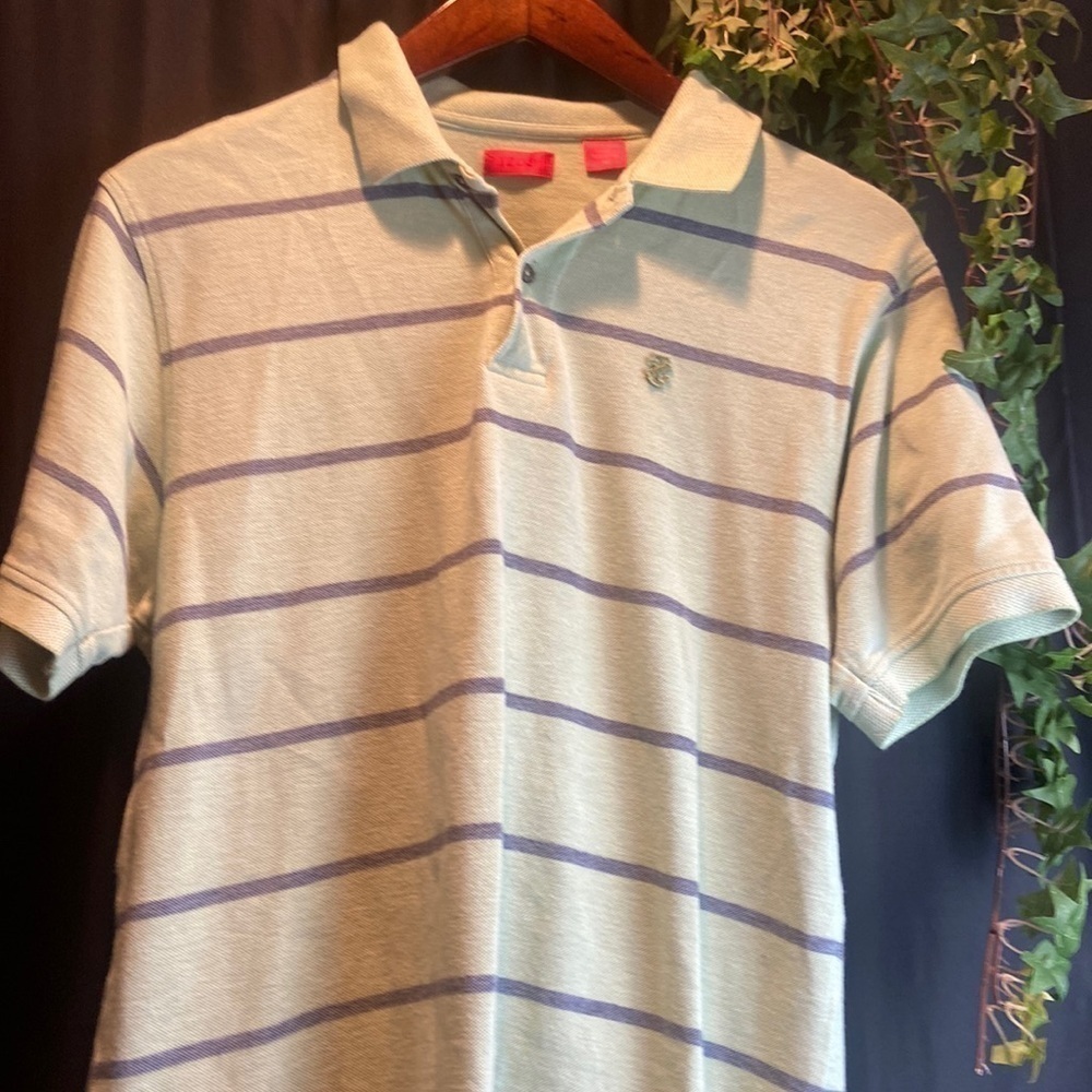 Izod Blue & Green Striped Polo 💕
